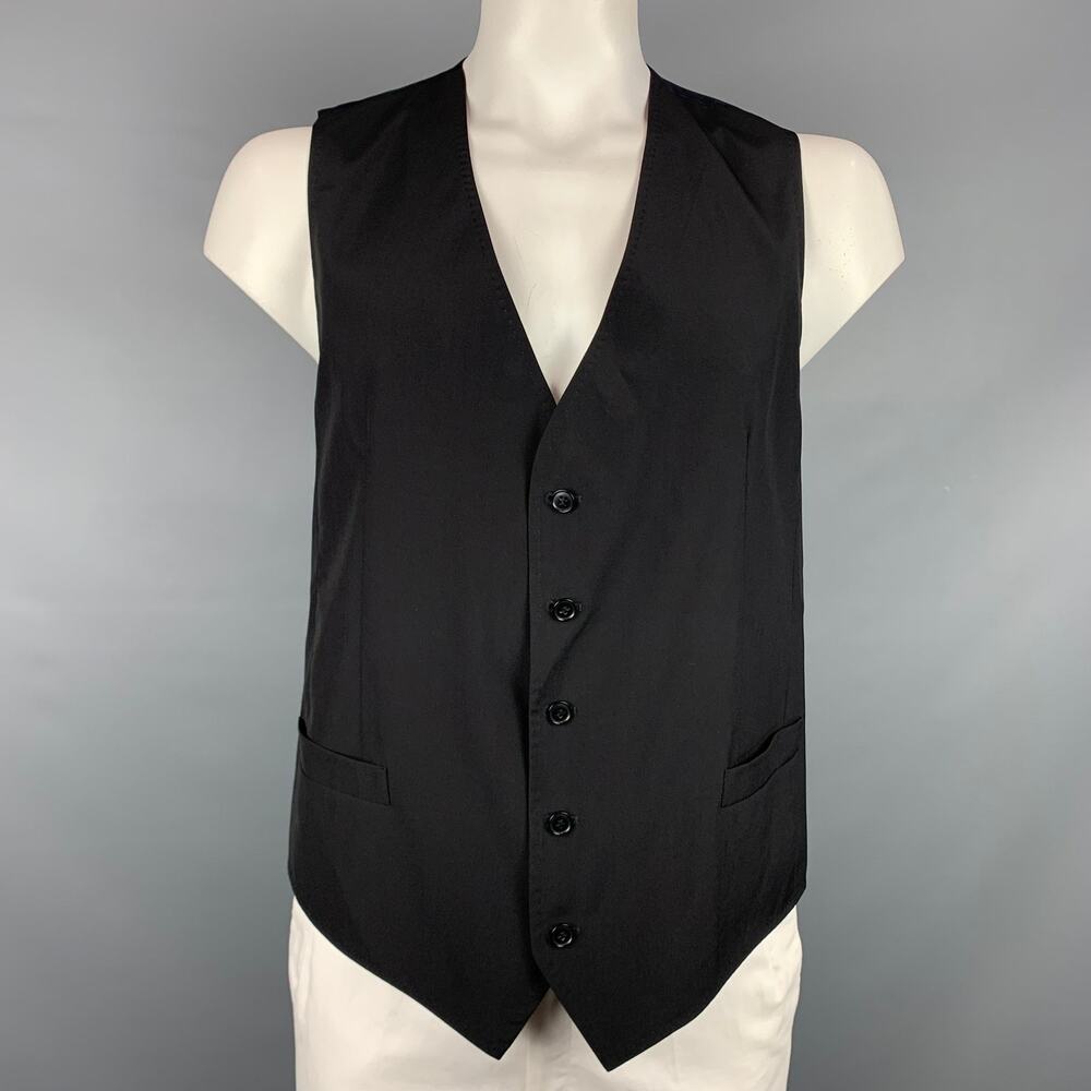 DOLCE & GABBANA Size 44 Black Wool Buttoned Vest